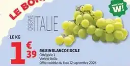 Auchan Raisin blanc de sicile offre