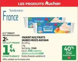 Auchan Auchan - yaourt aux fruits jaunes mixes offre