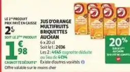 Auchan Orange - jus d'orange multifruits briquettes offre