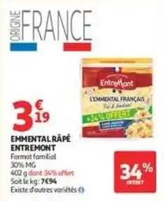 Auchan Entremont - emmental rape offre