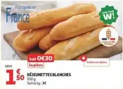 Auchan Déjeunettes blanches offre