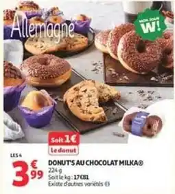 Auchan Milka - donut's au chocolat offre
