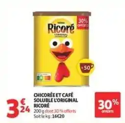 Auchan Chicorée et cafe soluble l'original offre
