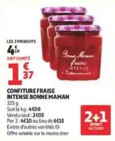 Auchan Bonne maman - confiture fraise intense offre