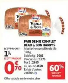 Auchan Harry's - pain de mie complet offre