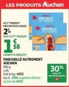 Auchan Auchan - pain grille au froment offre