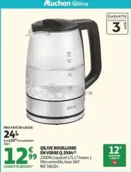 Auchan Auchan - bouilloire en verre q.9946 offre