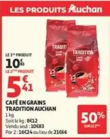 Auchan Auchan - café en grains tradition offre