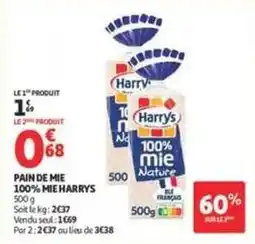 Auchan Harry's - pain de mie 100% mie offre