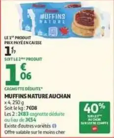 Auchan Auchan - muffins nature offre