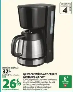 Auchan Qilive - cafetière avec carafe isotherme q.5700 offre