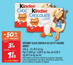 Netto Kinder Bâtonnet glace chocolat au lait et caramel offre