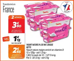 Netto Netto Yaourt nature 0% de mat. grasse offre