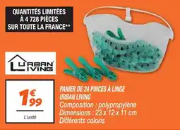 Netto URBAN LIVING PANIER DE 24 PINCES À LINGE offre