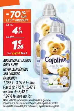 Netto Cajoline Adoucissant liquide offre
