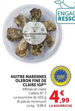 Bi1 HUITRE MARENNES OLERON FINE DE CLAIRE IGP offre