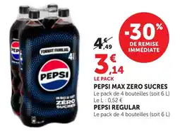 Bi1 PEPSI MAX ZERO SUCRES offre
