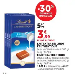 Bi1 Lindt L'Authentique offre
