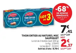 Maximarché SAUPIQUET THON ENTIER AU NATUREL MSC offre