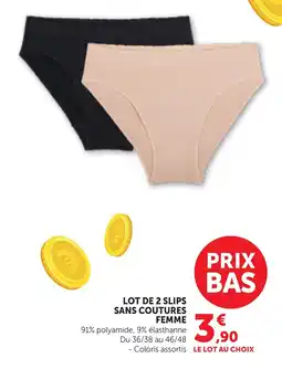 Bi1 LOT DE 2 SLIPS SANS COUTURES FEMME offre