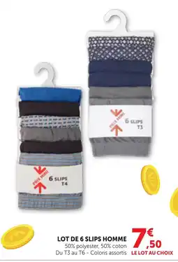 Bi1 LOT DE 6 SLIPS HOMME offre