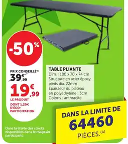 Bi1 TABLE PLIANTE offre