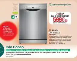 Extra Bosch lave-vaisselle sms2hti06e offre