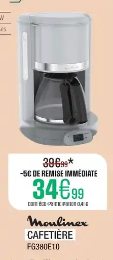 Extra Moulinex cafetière fg380e10 offre