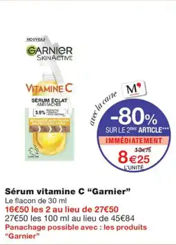 Monoprix GARNIER Sérum vitamine C offre