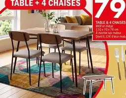 La Foir'Fouille Table + 4 chaises offre