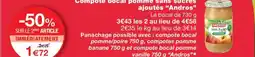 Monoprix ANDROS Compote bocal pomme sans sucres offre