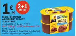 E.Leclerc "LA LAITIÈRE" Secret de mousse au chocolat au lait offre