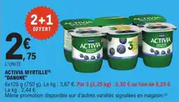 E.Leclerc "DANONE" Activia myrtille offre