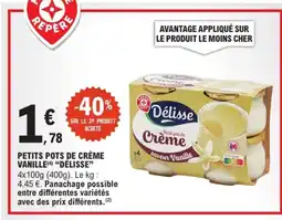 E.Leclerc DÉLISSE Petits pots de crème vanille offre