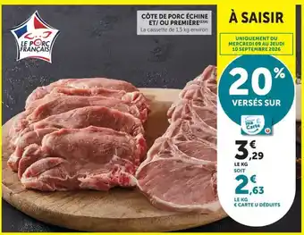 Le Porc Français Côte de porc échine et/ou première