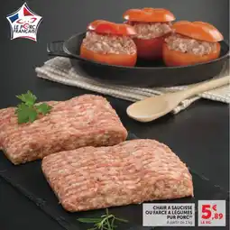 Super U Le Porc Français Chair à saucisse ou farce à légumes pur porc offre