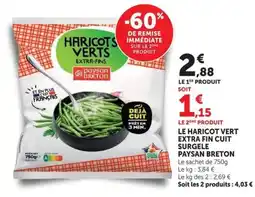 Super U Paysan Breton Haricots Verts Extra-Fins offre