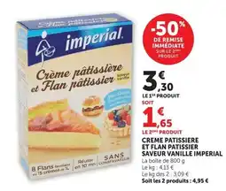 Super U imperial Crème pâtissière et Flan pâtissier offre