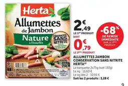 Super U Herta Allumettes de Jambon offre