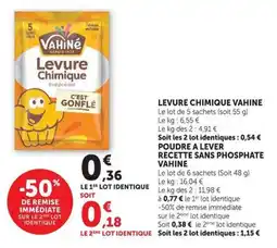 Super U VAHINE Levure Chimique offre