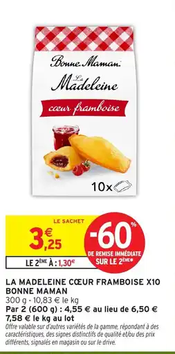 Intermarché Hyper Bonne Maman La Madeleine cœur framboise offre