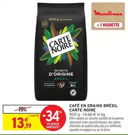 Intermarché Hyper Carte Noire Café en grains Brésil offre