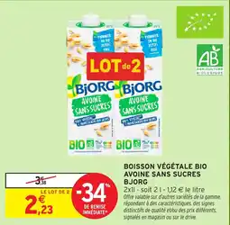 Intermarché Hyper BJORG Avoine sans sucres offre