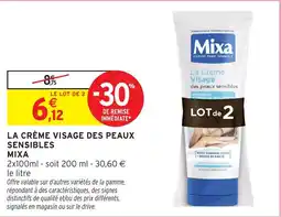 Intermarché Hyper Mixa La Crème Visage des peaux sensibles offre