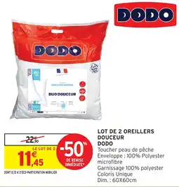 Intermarché Hyper DODO Oreillers Medium offre
