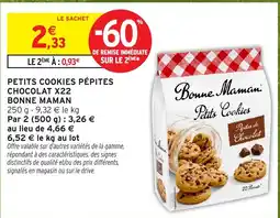 Intermarché Hyper Bonne Maman Petits Cookies Pépites Chocolat offre