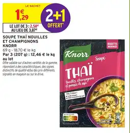 Intermarché Hyper Knorr Soupe THAÏ Nouilles, champignons et pousses de soja offre