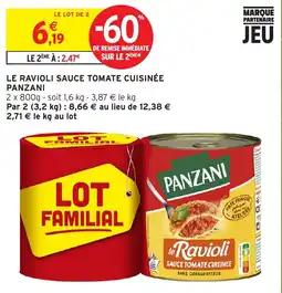 Intermarché Hyper PANZANI le Ravioli SAUCE TOMATE CUISINÉE offre