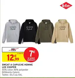 Intermarché Hyper LEE COOPER SWEAT A CAPUCHE HOMME offre
