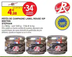 Intermarché Hyper STEPHAN Pâtés de Campagne Breton offre